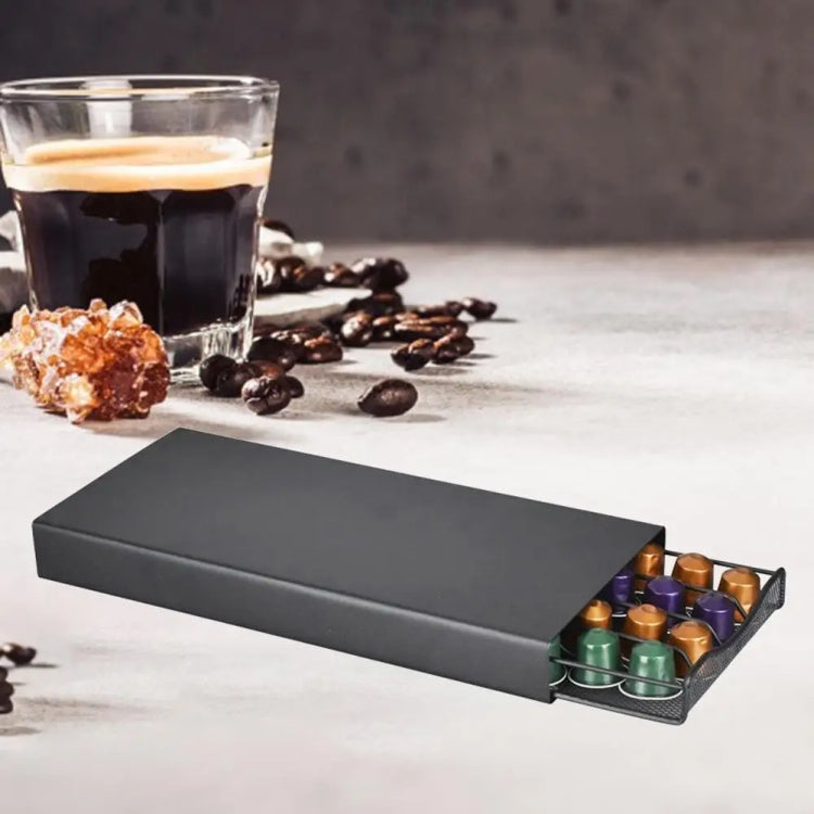 For Small Nespresso OASISWJ Drawer Type 40pcs Coffee Capsule Holder(Black) - Coffee Machine Parts by buy2fix | Online Shopping UK | buy2fix