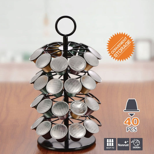 For Nespresso OASISWJ Assembly 40pcs 360 Degree Rotating Coffee Capsule Organizer(Black) - Coffee Machine Parts by OASISWJ | Online Shopping UK | buy2fix
