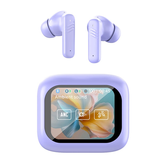 LX-10 Full-Color Touch Screen ANC+ENC Dual Noise Reduction In-Ear Wireless Bluetooth Earphone(Purple) - TWS Earphone by buy2fix | Online Shopping UK | buy2fix