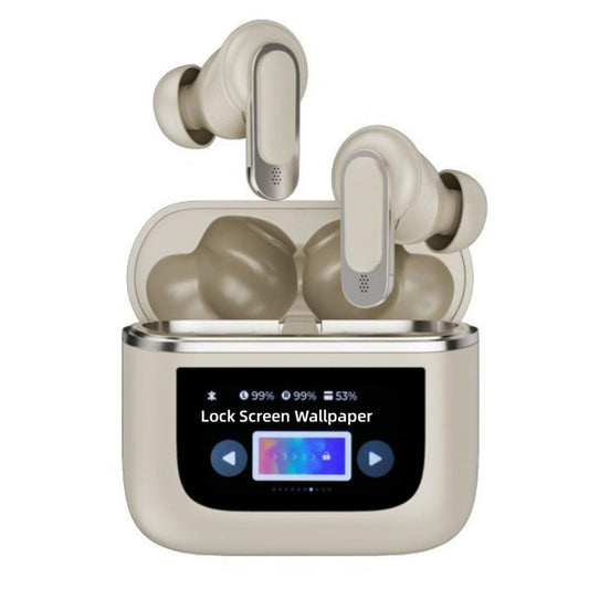 V8 Smart Color Screen Touch ANC Active Noise Reduction Wireless Bluetooth Earphones(Gold) - TWS Earphone by buy2fix | Online Shopping UK | buy2fix
