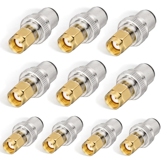 10pcs /Pack RP-SMA Male Crimp Solder Connector For LMR-400 / Belden-9913 / RG8 / RG213 Coaxial Cable by buy2fix