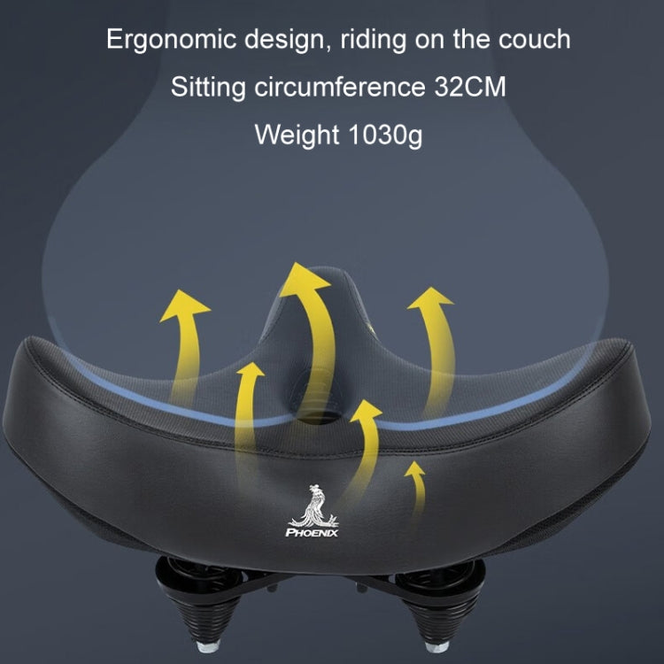 Phoenix 3D Bicycle Enlarged Thickened Soft Seat Cushion Conical Double Spring - Bicycle Saddle by Phoenix | Online Shopping UK | buy2fix