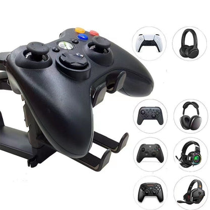 360 Degree Rotation Headset Bracket With Game Handle Organizer(Black) by buy2fix