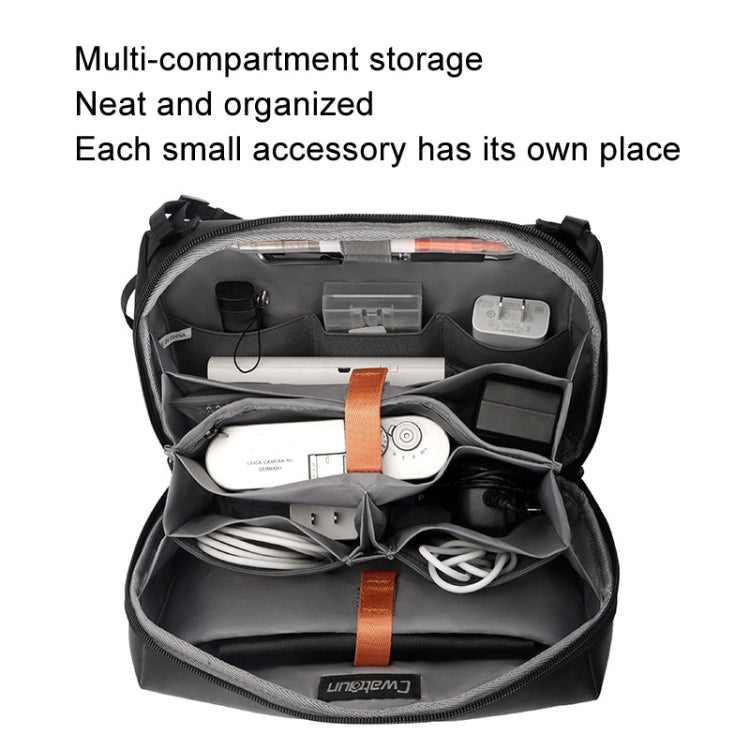 Cwatcun D123 Medium Multifunctional Photography Storage Pack Data Camera Digital Bag(Black) by buy2fix