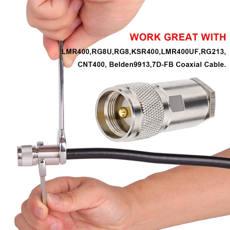 All Copper UHF Male RF Coaxial Connector For LMR400 / RG8 / RG8U / KMR400 / Belden 9913 / 7D-FB Coaxial Cable by buy2fix