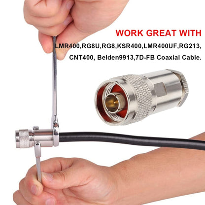 N Male Coax Adapter For LMR400 / RG8 / Belden 9913 / KMR400 RF Coaxial Cable by buy2fix