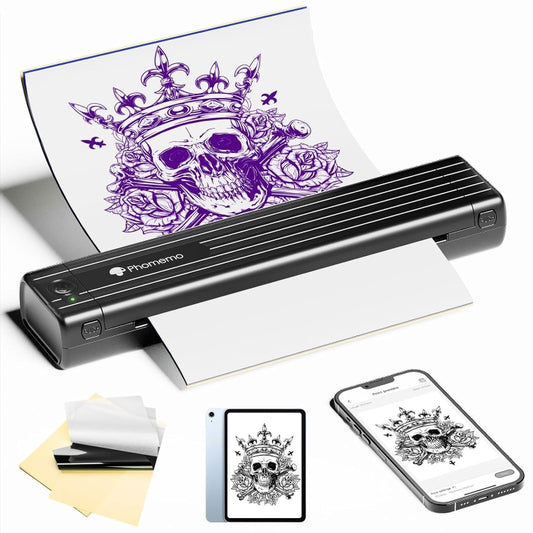 Phomemo TP83-BK Wireless Tattoo Stencil Printer With 10pcs Transfer Paper(Black) - Receipt Printers by Phomemo | Online Shopping UK | buy2fix