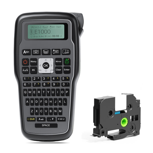 Phomemo E1000 Handheld Industrial Label Maker Thermal Transfer Printer with Keyboard, US Plug(Gray) - Receipt Printers by Phomemo | Online Shopping UK | buy2fix