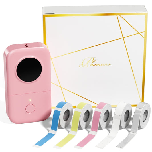 Phomemo D30 Thermal Label Printer Portable Bluetooth Mini Label Maker Machine With 5 Rolls Paper Pink - Receipt Printers by Phomemo | Online Shopping UK | buy2fix