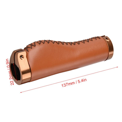 1pair Bicycle Non-Slip Leather Handlebar Grips Mountain Bike Vintage Handlebar Protector(Black) - Bicycle Grips by buy2fix | Online Shopping UK | buy2fix
