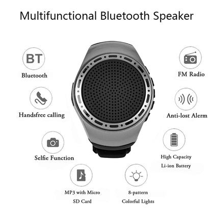 U6 Watch-shaped Wearable Bluetooth Speaker Selfie Sports Smart Speaker(Silver) - Mini Speaker by buy2fix | Online Shopping UK | buy2fix