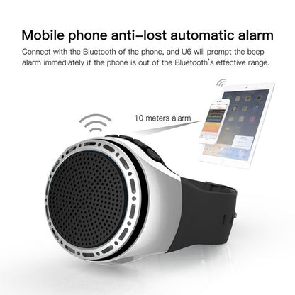U6 Watch-shaped Wearable Bluetooth Speaker Selfie Sports Smart Speaker(Silver) - Mini Speaker by buy2fix | Online Shopping UK | buy2fix