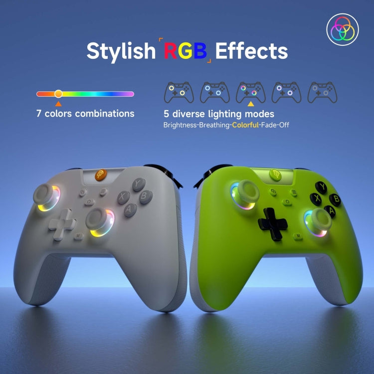 EasySMX X05 Wireless Gamepad Hall RGB Effect Controller For PC / Phone / Switch / Steam Deck(White) by EasySMX