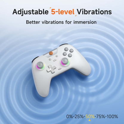EasySMX X05 Wireless Gamepad Hall RGB Effect Controller For PC / Phone / Switch / Steam Deck(White) by EasySMX