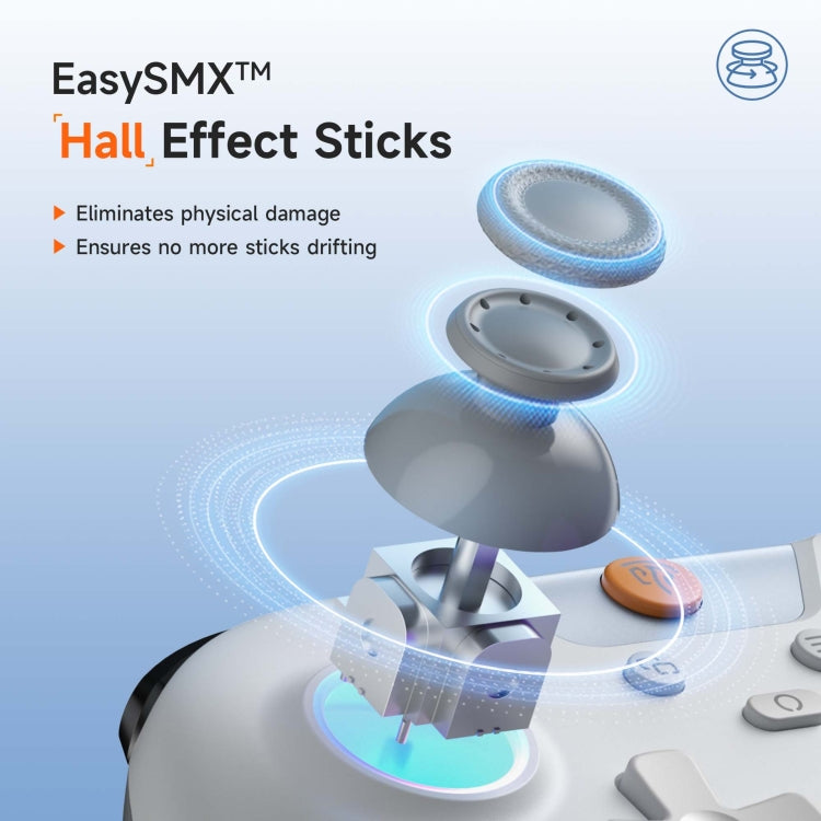 EasySMX X05 Wireless Gamepad Hall RGB Effect Controller For PC / Phone / Switch / Steam Deck(White) by EasySMX