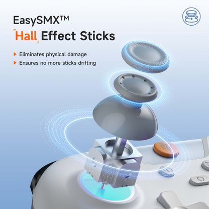 EasySMX X05 Wireless Gamepad Hall RGB Effect Controller For PC / Phone / Switch / Steam Deck(White) by EasySMX