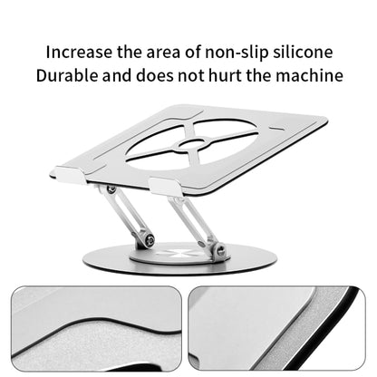 Aluminum Alloy Laptop Stand Notebook Riser with 360 Degree Rotating Base,(Silver) by buy2fix