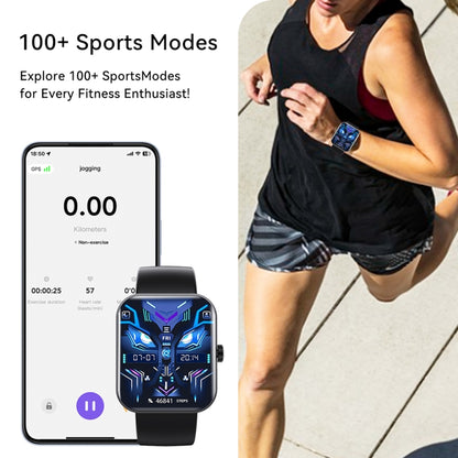 F16 2.0-inch IP67 Waterproof Health Monitoring Bluetooth Call Smart Watch(Grey) by buy2fix