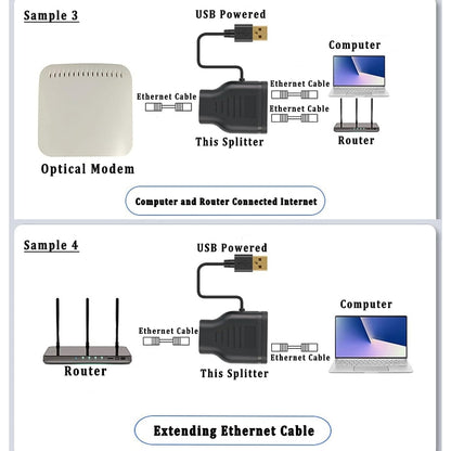 Network 1 In 2 Sharer RJ45 1 To 2 Network Splitter by buy2fix
