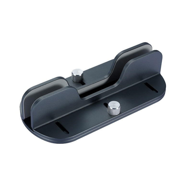 Single Slot Laptop Vertical Storage Stand Aluminum Alloy Adjustable Mobile Phone Tablet Desktop Holder, Size: Large Gray Black by buy2fix