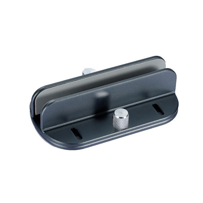 Single Slot Laptop Vertical Storage Stand Aluminum Alloy Adjustable Mobile Phone Tablet Desktop Holder, Size: Small Gray Black by buy2fix