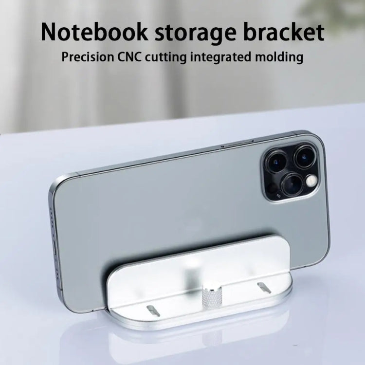 Single Slot Laptop Vertical Storage Stand Aluminum Alloy Adjustable Mobile Phone Tablet Desktop Holder, Size: Large Gray Black by buy2fix