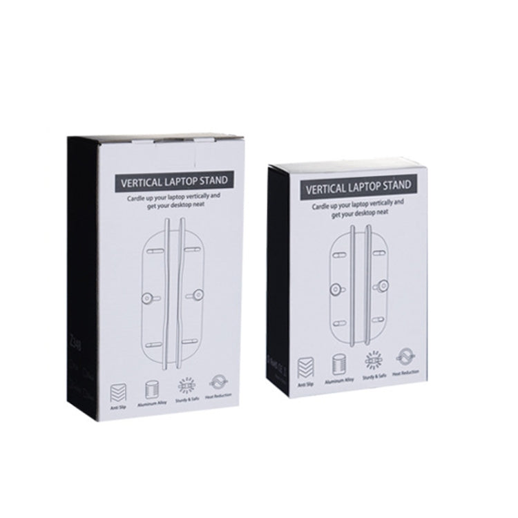 Single Slot Laptop Vertical Storage Stand Aluminum Alloy Adjustable Mobile Phone Tablet Desktop Holder, Size: Small Gray Black by buy2fix