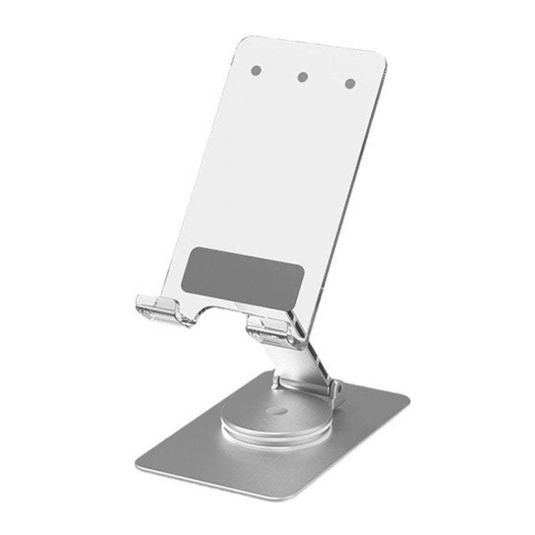Acrylic Aluminum Alloy Mobile Phone and Tablet Stand Holder with 360-degree Rotating Base(Silver) - Desktop Holder by buy2fix | Online Shopping UK | buy2fix