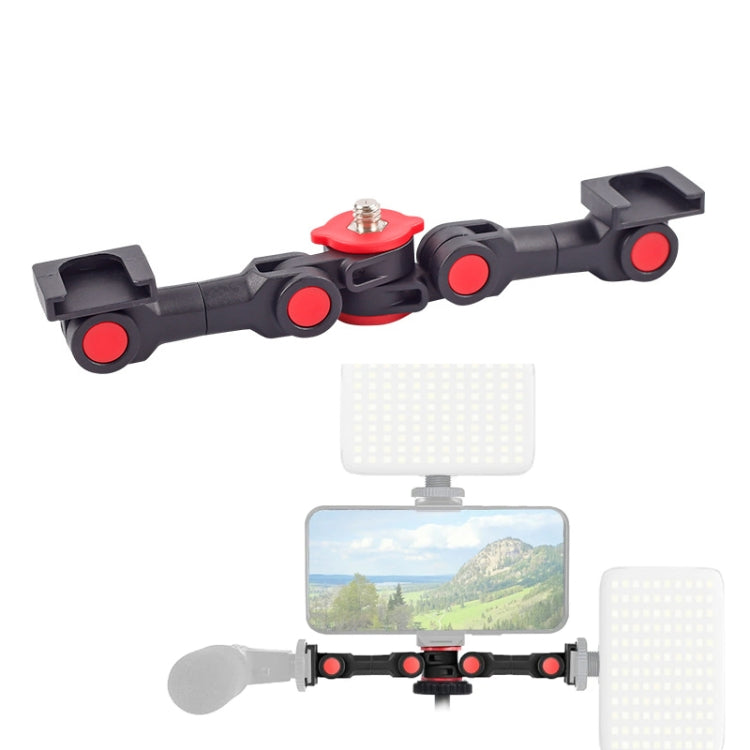 Dual Cold Shoe Mount Adapter Magic Arm Extension Bar Bracket Stand for Camera Mobile Phone by buy2fix