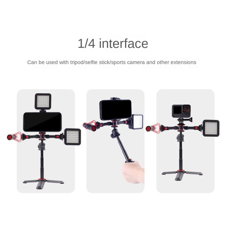 Dual Cold Shoe Mount Adapter Magic Arm Extension Bar Bracket Stand for Camera Mobile Phone by buy2fix