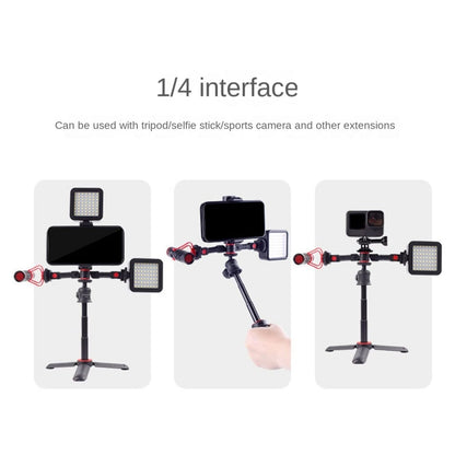 Dual Cold Shoe Mount Adapter Magic Arm Extension Bar Bracket Stand for Camera Mobile Phone by buy2fix