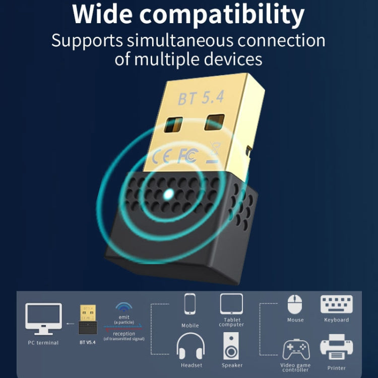 USB Bluetooth 5.4 Adapter Transmitter Receiver Bluetooth Audio PC Adapter by buy2fix