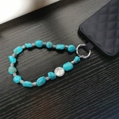 Imitation Turquoise Beaded Mobile Phone Chain Pendant, Spec: Crossbody 118cm - Lanyards & Wrist Straps by buy2fix | Online Shopping UK | buy2fix