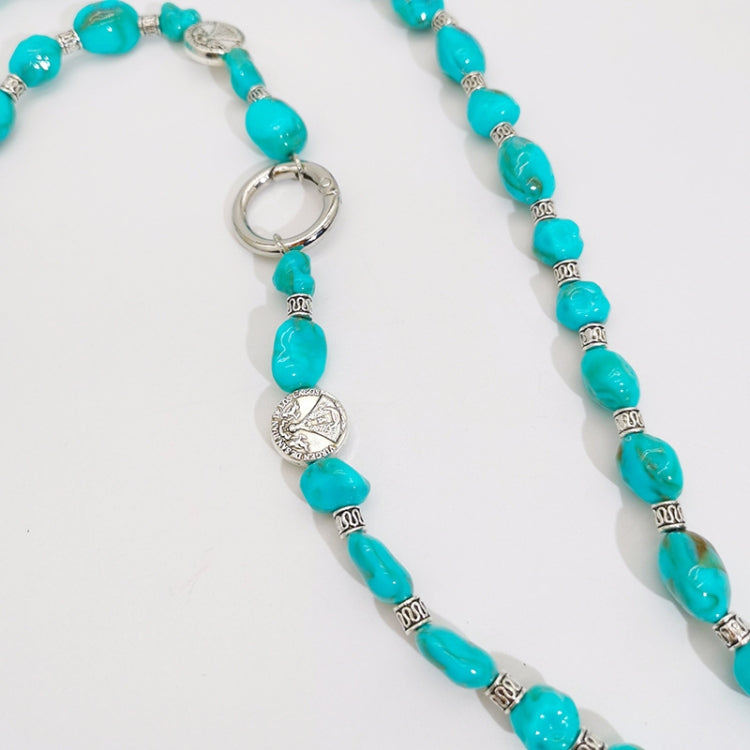 Imitation Turquoise Beaded Mobile Phone Chain Pendant, Spec: Crossbody 118cm - Lanyards & Wrist Straps by buy2fix | Online Shopping UK | buy2fix