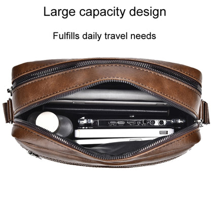 WEIXIER D523 Men Large Capacity Crossbody Single Shoulder Bag Casual PU Messenger Handbag(Black) - Single-shoulder Bags by WEIXIER | Online Shopping UK | buy2fix