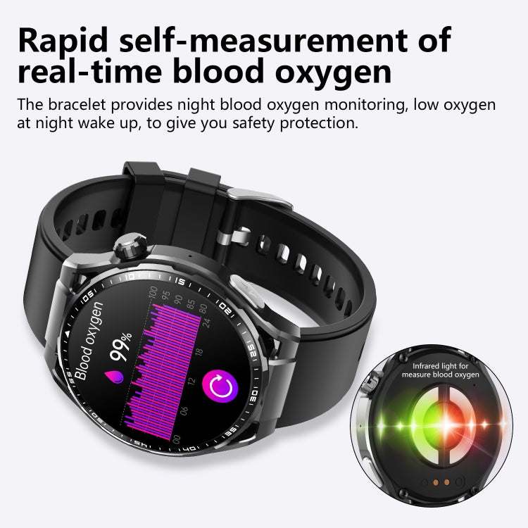 F200 Smart Health Watch ECG Electrocardiogram Blood Sugar Monitoring 1.55 Inch Round Screen, Color: Black Brown Leather by buy2fix