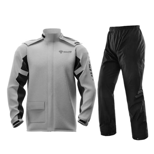 SULAITE Outdoor Motorcycle Riding Full Body Split Raincoat Suit, Size: M(Gray)