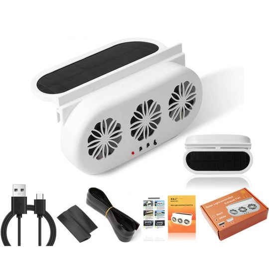 USB Plug-In Car Window Exhaust Fan Car Air Circulation Cooling Ventilation Fan, Color: Solar White