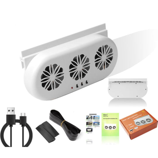 USB Plug-In Car Window Exhaust Fan Car Air Circulation Cooling Ventilation Fan, Color: White
