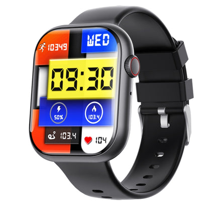 F70 2.1 Inch Screen Smart Watch With Blood Sugar/Blood Oxygen Monitoring /SOS Alarm/100+ Sports Modes, Color: Black Silicone by buy2fix