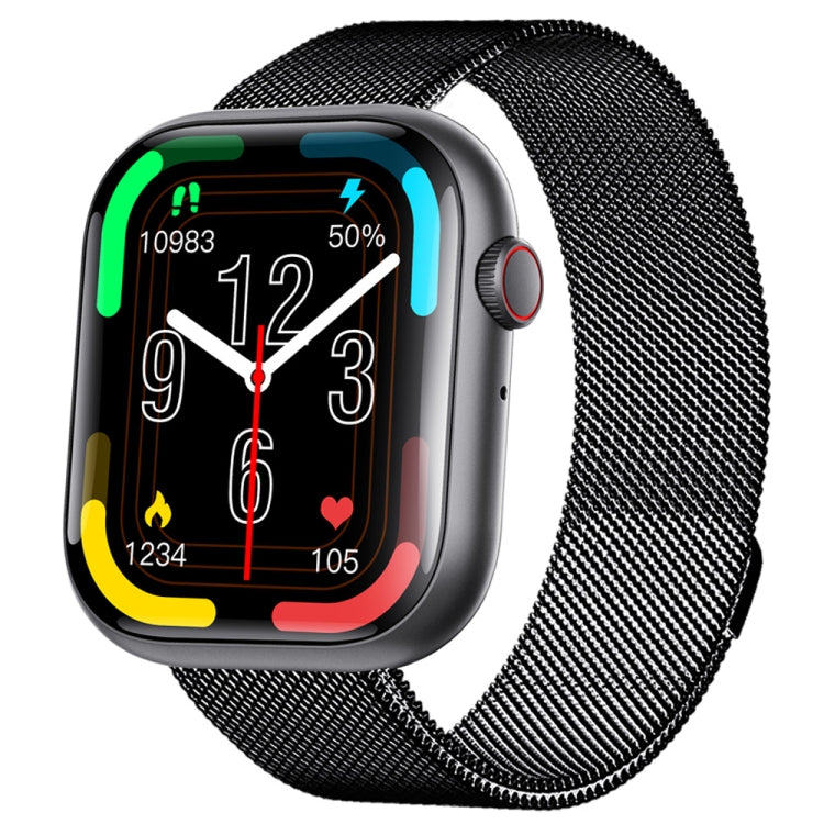 F70 2.1 Inch Screen Smart Watch With Blood Sugar/Blood Oxygen Monitoring /SOS Alarm/100+ Sports Modes, Color: Black Milan by buy2fix