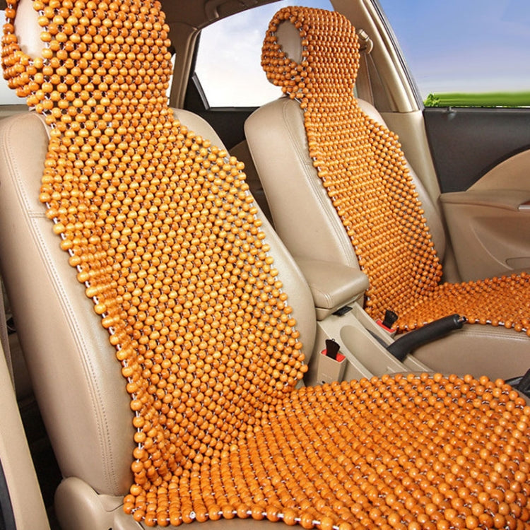 Car Wood Beaded Cushion Universal Car Seat Cover Summer Interior Supply(Beige) by buy2fix
