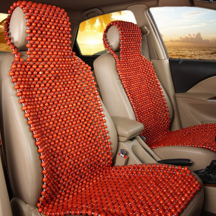 Car Wood Beaded Cushion Universal Car Seat Cover Summer Interior Supply(Red) by buy2fix