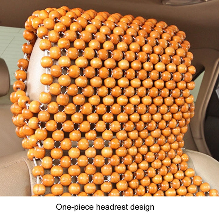 Car Wood Beaded Cushion Universal Car Seat Cover Summer Interior Supply(Coffee) by buy2fix