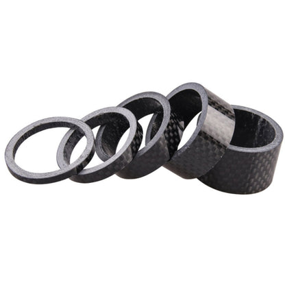 5pcs /Set Bicycle Carbon Fiber Gasket Fork Bowl Set Handlebar Pad 3/5/10/15/20mm - Cap Component by buy2fix | Online Shopping UK | buy2fix