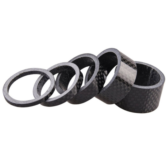 5pcs /Set Bicycle Carbon Fiber Gasket Fork Bowl Set Handlebar Pad 3/5/10/15/20mm - Cap Component by buy2fix | Online Shopping UK | buy2fix