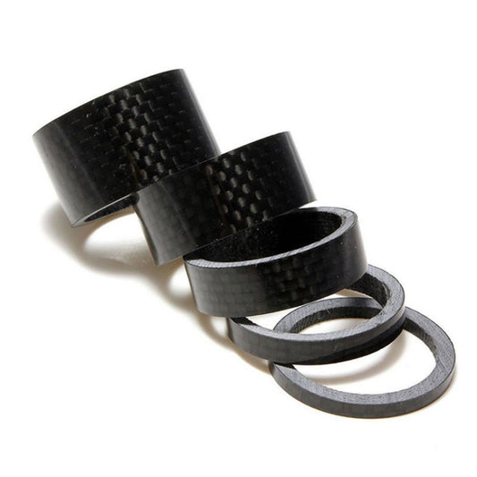 5pcs /Set Bicycle Carbon Fiber Gasket Fork Bowl Set Handlebar Pad 3/5/10/15/20mm - Cap Component by buy2fix | Online Shopping UK | buy2fix