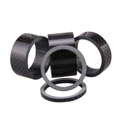 5pcs /Set Bicycle Carbon Fiber Gasket Fork Bowl Set Handlebar Pad 3/5/10/15/20mm - Cap Component by buy2fix | Online Shopping UK | buy2fix