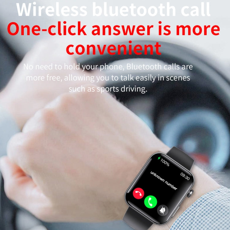 F300 2.1-Inch Screen Smart Watch Supports Bluetooth Calls/ECG/Blood Composition Analysis/50+ Sports Modes, Color: Black Leather by buy2fix