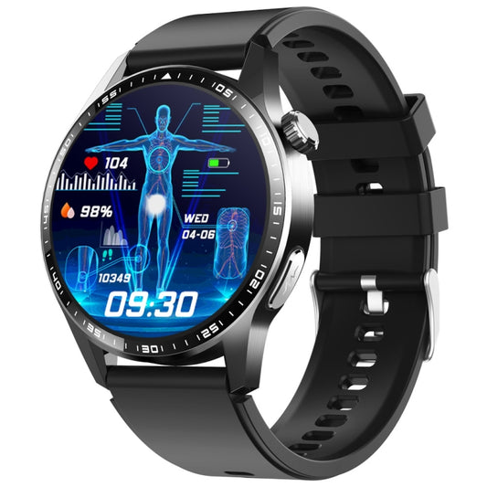 F400 1.55 Inch Screen Smart Watch Support ECG/ Blood Oxygen / Blood Sugar / 150+ Sports Mode, Color: Black Silicone by buy2fix